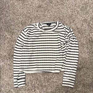 Striped Black and White Women's Crop Top